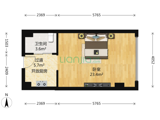 海丽德大厦 1室0厅1卫 50平方