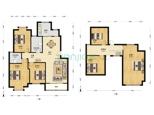 万盛佳苑 6室1厅2卫 176平方
