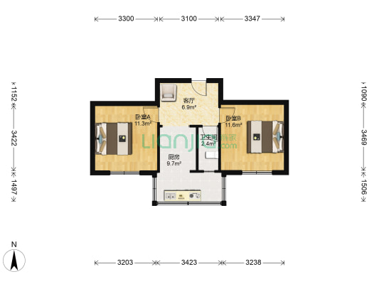 慈惠堂街34号 2室1厅1卫 47平方