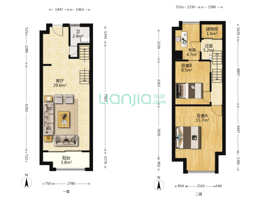 宝润168广场 3室1厅1卫 56平方