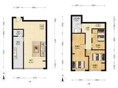 环线旁精装三房，跃层户型动静分区-重庆同心家园B组团户型图