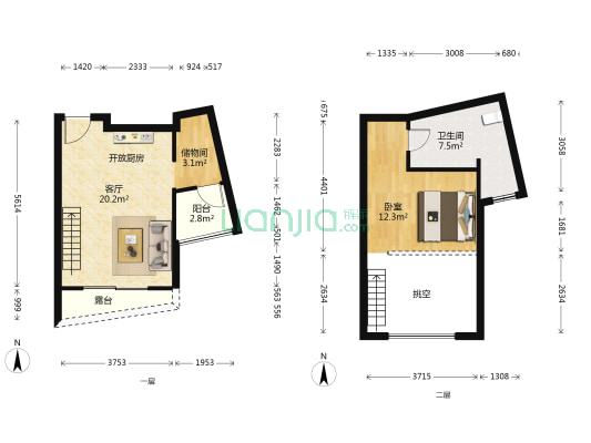 星缘轩 1室1厅1卫 72平方