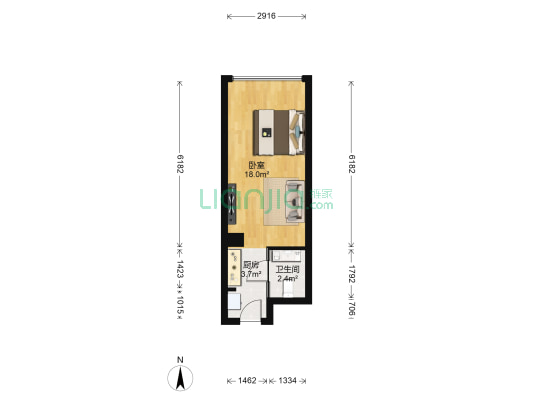 万科石花66号 1室0厅1卫 38平方