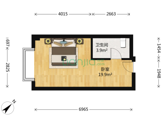 春熙商汇广场 1室0厅1卫 34平方