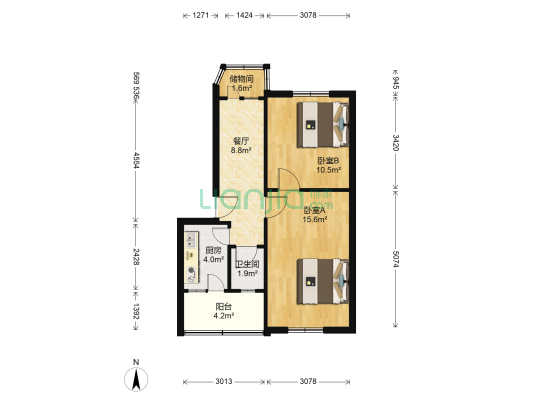 明悦小区 2室1厅1卫 61平方