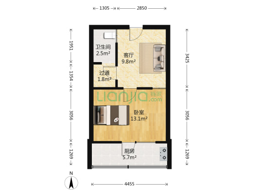 广丰街 1室1厅1卫 41平方
