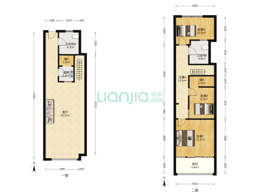 东方金座 3室1厅2卫 78平方