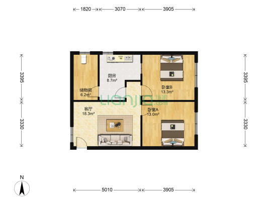 城北巷14号 2室1厅0卫 74平方