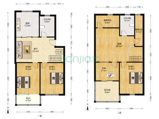 锦丰新村 4室1厅2卫 97平方