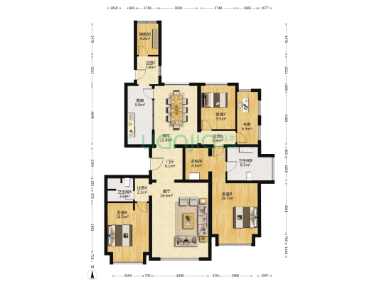 懋源钓云台 4室2厅2卫 170平方