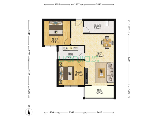 兰州国资物业第三佳园 2室1厅1卫 94平方