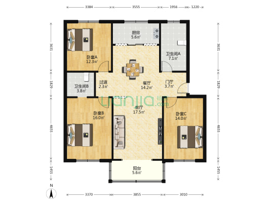 浅水湾临湖苑 3室2厅2卫 123平方