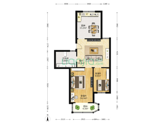 桃园新村(航头)(公寓) 2室1厅1卫 82平方