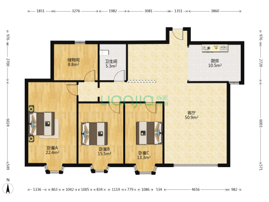 新华大厦 3室1厅1卫 180平方