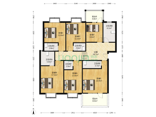 书香庭院 6室0厅6卫 151平方