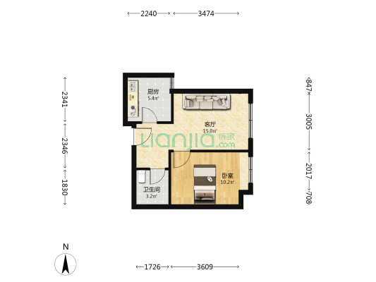 中建学府印悦二期 1室1厅1卫 53平方