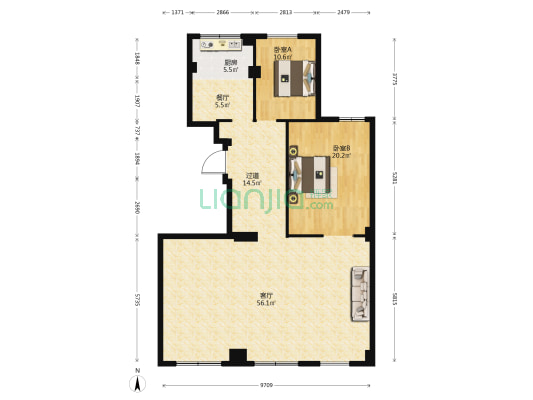 东山大厦 2室2厅0卫 155平方