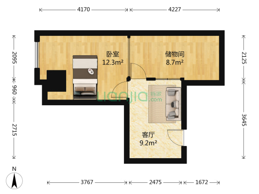 瑞银大厦 1室1厅0卫 59平方