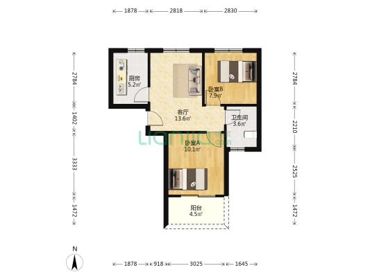 四泉花园南区 2室1厅1卫 65平方