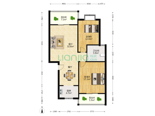 滨湖春天 2室1厅1卫 93平方