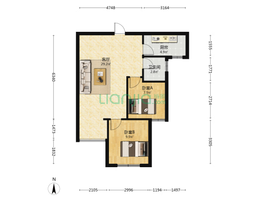 海之城喜悦里 2室1厅1卫 81平方