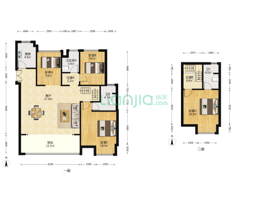 中旅悦湾名庭 4室1厅3卫 133平方