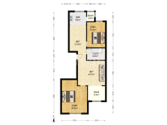 南北通透两居室，中高楼层，中等装修-涿州鹏渤御苑户型图