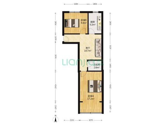 景芳六区 2室1厅1卫 61平方