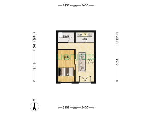 周岙小区 1室1厅1卫 35平方