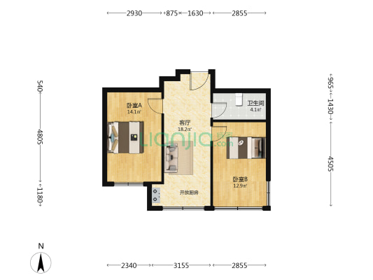 凯怡阳光三期 2室1厅1卫 57平方