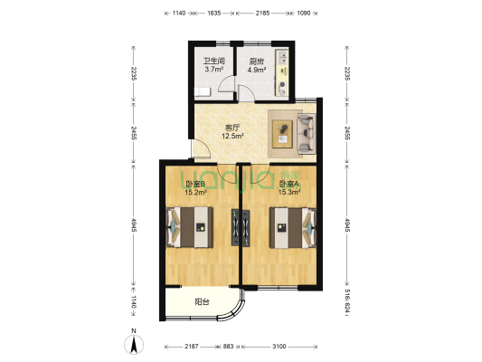 凌兆新村(凌兆路396弄) 2室1厅1卫 70平方