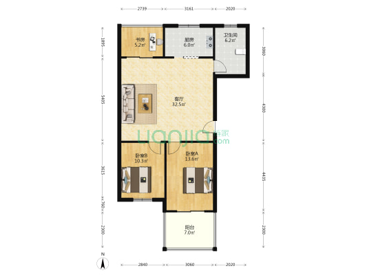 利景华庭 3室1厅1卫 98平方