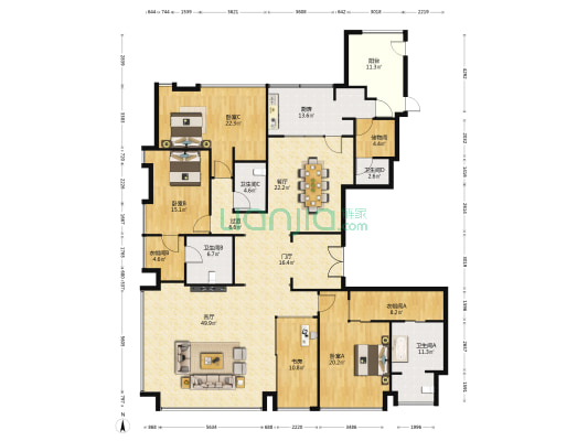 中大国际九号 4室2厅4卫 308平方
