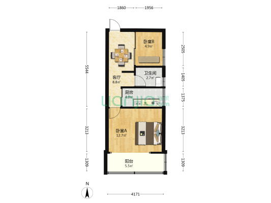 史家埭路小区 2室1厅1卫 47平方