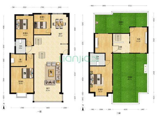 旌都苑 5室2厅2卫 200平方