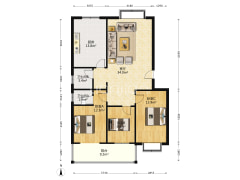军怡家园 3室2厅 南 北-涿州军怡家园户型图