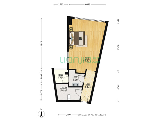 帝都广场 1室0厅1卫 58平方