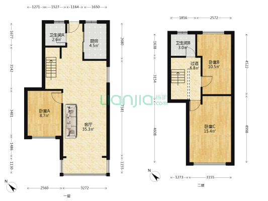 昆明恒大城A3地块 3室1厅2卫 93平方
