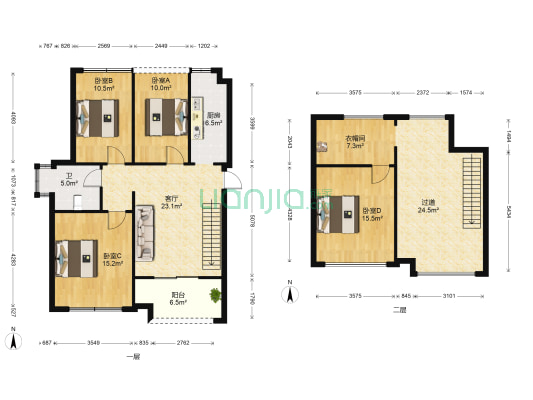 四季星城二期 4室1厅1卫 96平方