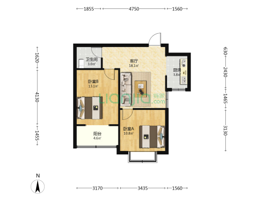 金泽苑二期 2室1厅1卫 71平方
