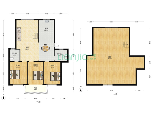 佳乐苑 3室1厅2卫 227平方