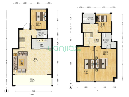 龙光城樾府 4室1厅3卫 156平方
