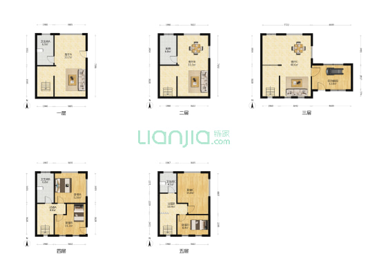 中体玲珑墅 5室3厅3卫 59平方