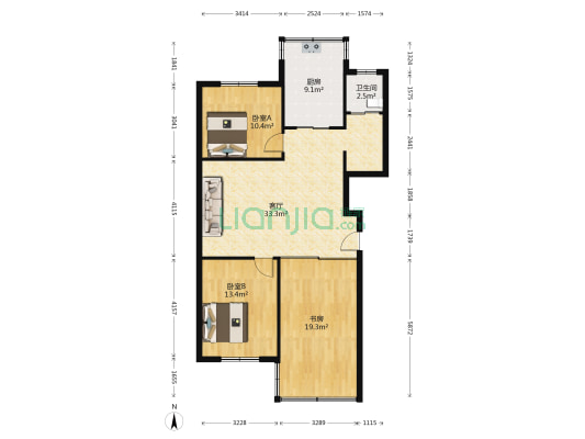 花亭综合楼 3室1厅1卫 111平方