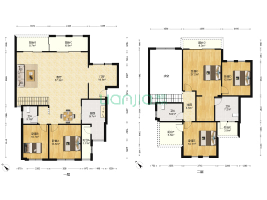 保利国宾上院 5室1厅3卫 204平方