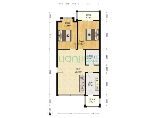 金华里(津南区) 2室1厅1卫 89平方