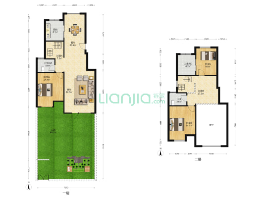 绿地城DK2 3室2厅3卫 160平方