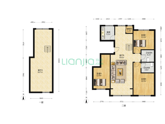 赛德馨苑 3室2厅2卫 173平方