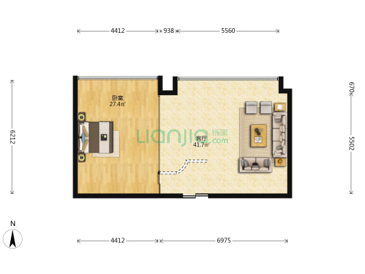 发展大厦 1室1厅0卫 106平方