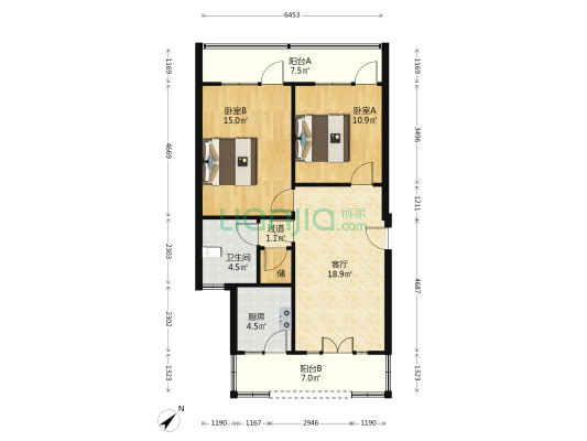 紫苑 2室1厅1卫 77平方